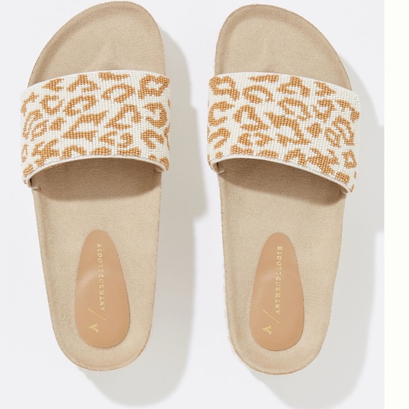 Yara Beaded Leopard Pool Slide Sandals - Picture 3 of 5